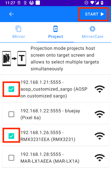 project multiple targets
