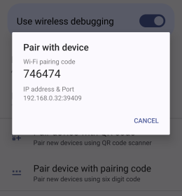 pair using paring code