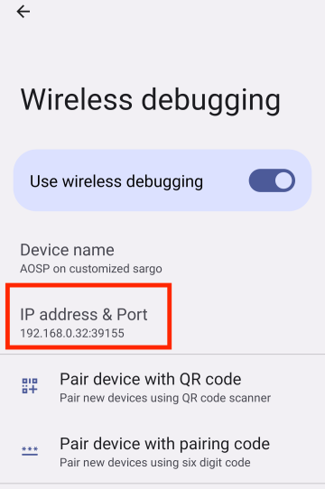 wireless debugging